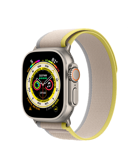 Apple Watch Ultra GPS + Cellular, 49mm Titanium Case with Trail Loop